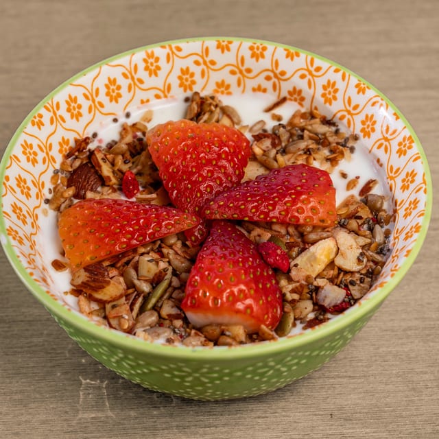 Greek Yogurt w/ Fruit & Honey.